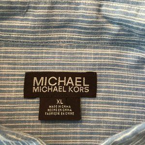 MICHAEL KORS SZ XL LINEN BLEND ADJ. LS SHIRT